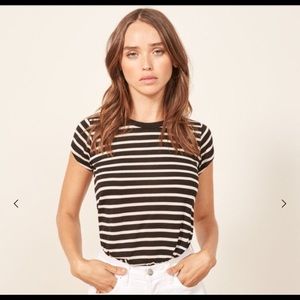 NWT Reformation Plush Slim Crew Tee Shirt